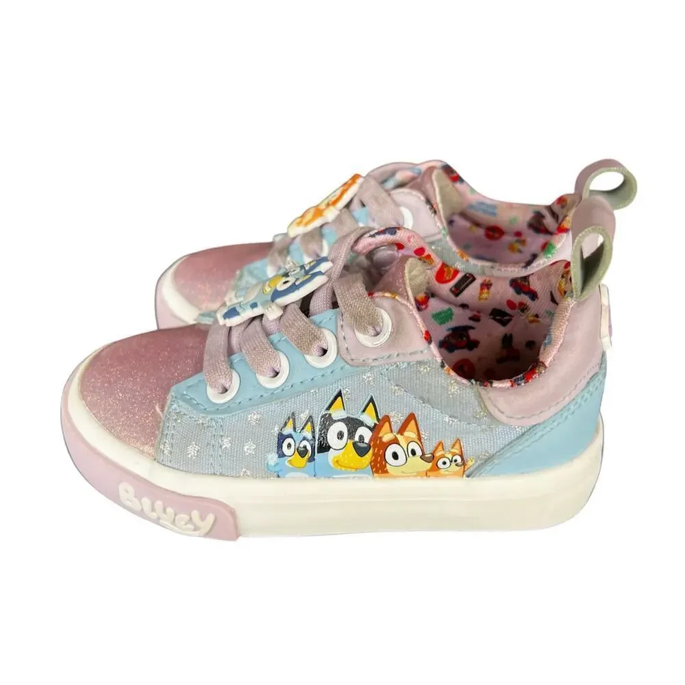 BLUEY BINGO toddler pink blue pastel slip on shoes sneakers groundup sz 7
